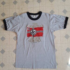Vtg THE ORIGINATORS OF GUN CONTROL T-SHIRT Adult Medium Gray